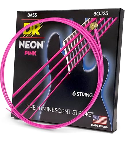 Amazon.com: DR Strings NBB630 25-130 Medium Set Handmade Neon Hi