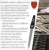3 Swords Germany Double Sided Sapphire Nail File Set 5 Pcs with 3-Way Buffer view 6