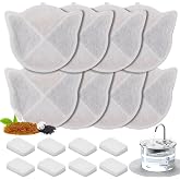 [8PCS] Replacement Filters for iPettie Glass Water Fountain, 8-Pack, 3-Stage Filtration (PP Cotton+Carbon+Resin), Compatible with iPettie 68oz/2L Glass Pet Water Dispenser