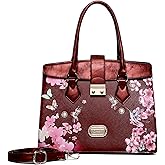 Blossom Flower-Bird Crystal Handbag w/Hand-Painted Hummingbird, Adjustable StrapTop Handles |USA Corp Ships From LA