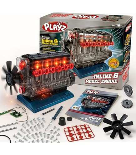Playz 蒸気エンジンモデル構築キット 並行輸入 Amazon.com: Playz V8 Combustion Engine Model kit that Works with