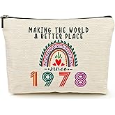 Happy 48th Birthday Gifts for Her Women Makeup Bag, Best 1978 Anniversary 48th Birthday Decorations, 48 Year old and Fabulous Gifts Ideas for Wife, Mom, Mothers Day, Christmas Cosmetic Travel Pouch