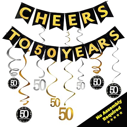 Home Furniture Diy 50th Anniversary Gold Hanging Swirls