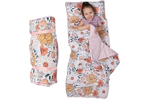 Morxy Toddler Nap Mat with Pillow & Blanket - Extra Large Portable Roll Up Nap Mats with Name Tag - Thick Kids Sleep Mat for Daycare, Preschool, Travel and Camping - for Age 3 and up