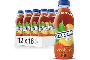 Snapple Peach Tea, 16 fl oz recycled plastic bottle, Pack of 12