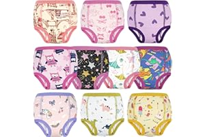 MooMoo Baby Potty Training Underwear Absorbent Toddler Training Pants for Boys and Girls 10 Packs Cotton Pee Pants 2T-9T
