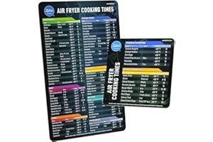 Air Fryer Magnetic Cheat Sheet Set - Air Fryer Accessories Cookbook - Easy to Use AirFryer Time Chart Set - Strong Magnet Qui