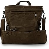 Barebones Harvesting and Gathering Bag - Foraging, Harvest and Fruit Picking Bag with Convertible Straps - Water-Resistant Waxed Canvas Gardening Tool Bag (Dark Khaki)