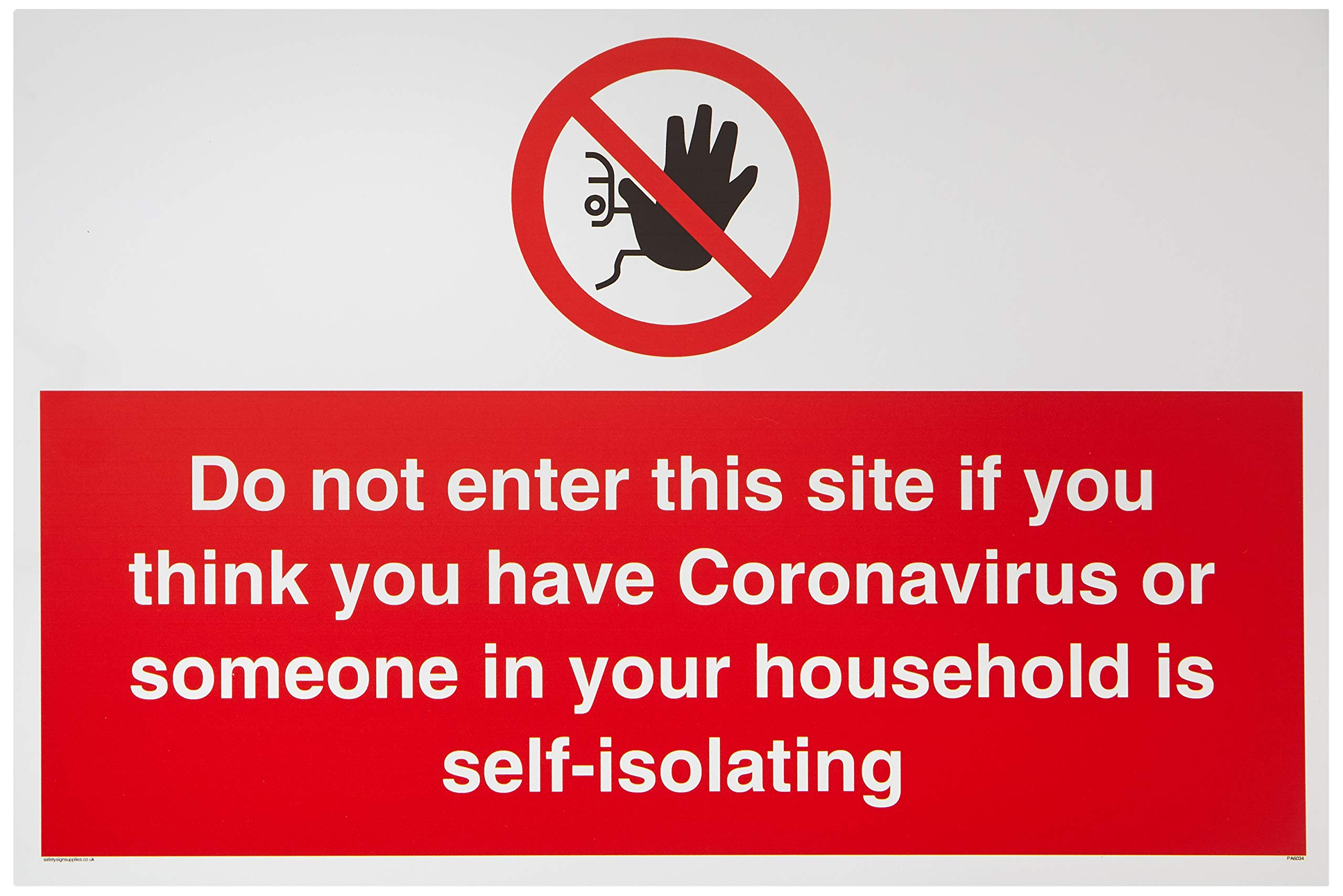 Do not enter this site if you think you have Coronavirus or someone in your household is self-isolat