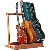 Nefelibata 5-Holder Wooden Guitar Stand - German Ash Wood - Electric, Acoustic, Bass Guitar & Case Rack