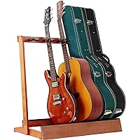 Nefelibata 5-Holder Wooden Guitar Stand - German Ash Wood - Electric, Acoustic, Bass Guitar & Case Rack