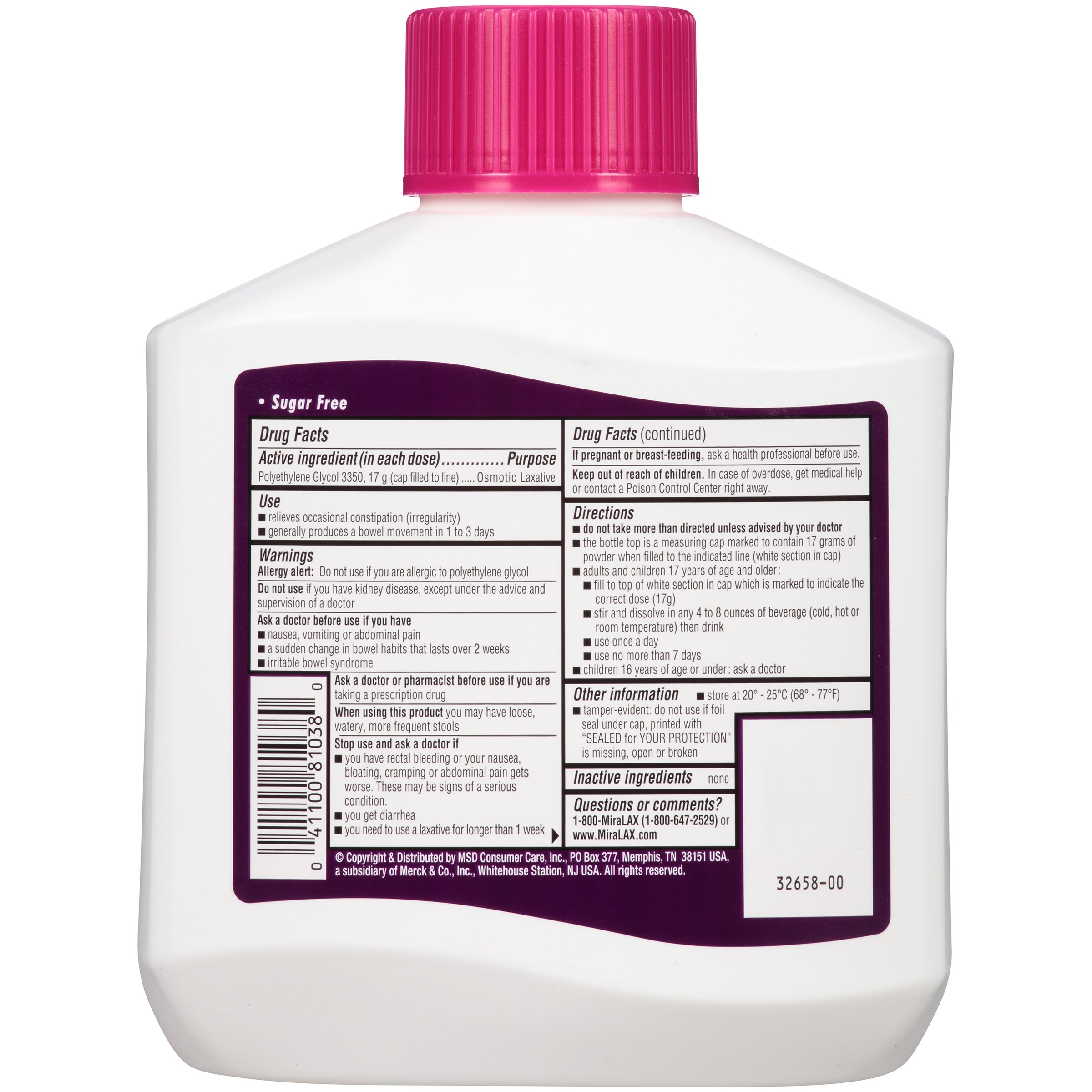 MiraLAX Laxative Powder for Gentle Constipation Relief, 1 Dr