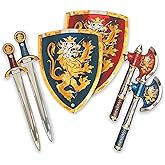 Liontouch - Noble Knight Foam Swords, Shields & Axes, Blue & Red | Playfighting Set for Boys, 3-8 Years | Safe Medieval Toy Weapons & Battle Accessories | Pretend Play, Dress Up & Costumes for Kids