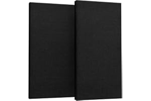 UMIACOUSTICS 2 PCS Acoustic Panel, 47.2" x 23.6" x 2" Fiberglass Sound Proof Wall Panels, Sound Absorbing Panels for Studios, Office, Home Theater. Black