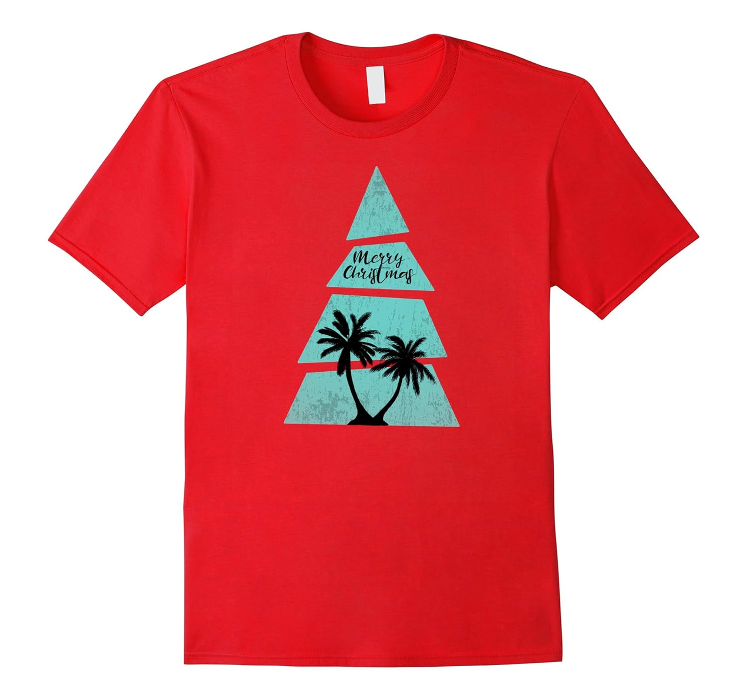 Hawaii Palm Christmas Tree - Novelty Hawaiian Xmas T-shirt-ANZ