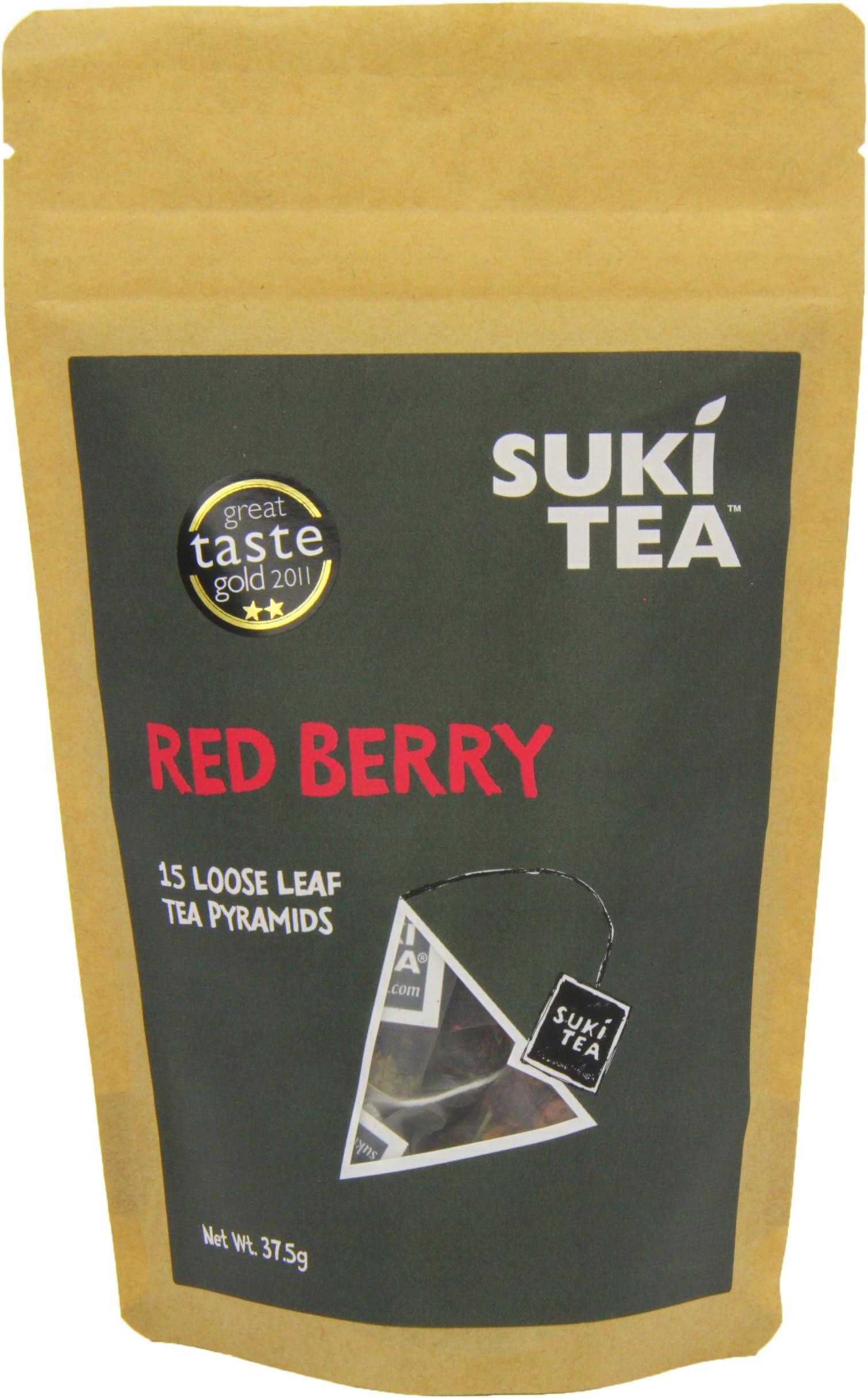 Suki Tea Red Berry Tea - Pack of 15 Pyramid Tea Bags - Mixed Berries, Apple, Hibiscus, BlackBerry - Natural Ingredients - Great Taste - Brews in 4-5 Minutes