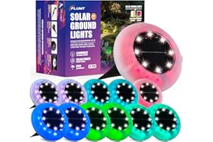 Flumy Solar Ground Lights,Outdoor Halloween Decorations,16 Pack Solar Lights Outdoor Waterproof, Color Changing Solar Garden Lights for Outside Patio Pathway Yard Lawn Driveway, 12 Pack (RGB)