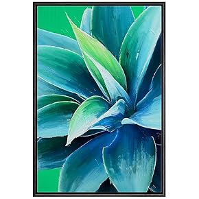 SIGNWIN Framed Canvas Wall Art Tropical Succulent Plant...