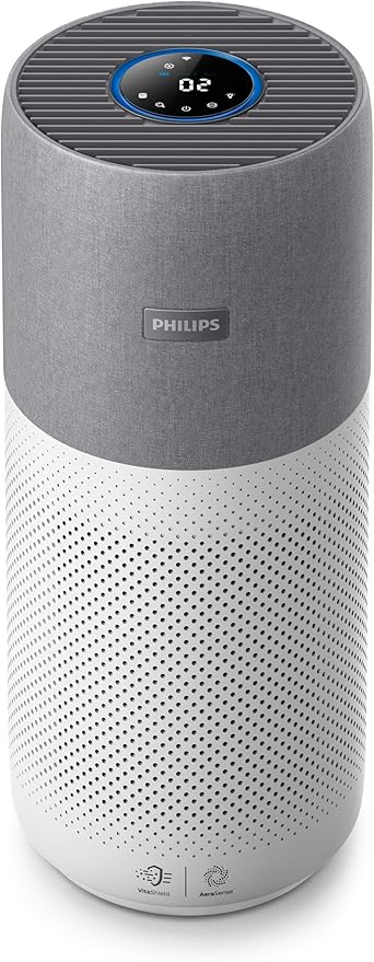 Philips Ac3033 10 Luftreiniger Connected 3000i Entfernt Bis Zu 99 9 Der Viren Und Aerosole Aus Der Luft Fur Allergiker Und Raucher Bis Zu 104m Cadr 400m H Mit App Steuerung Weiss Silber Amazon De Baumarkt