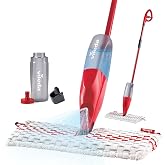 Vileda Promist Max Spray Mop - 360 Degree Swivel, Red, Cotton Head, Multiple Surfaces