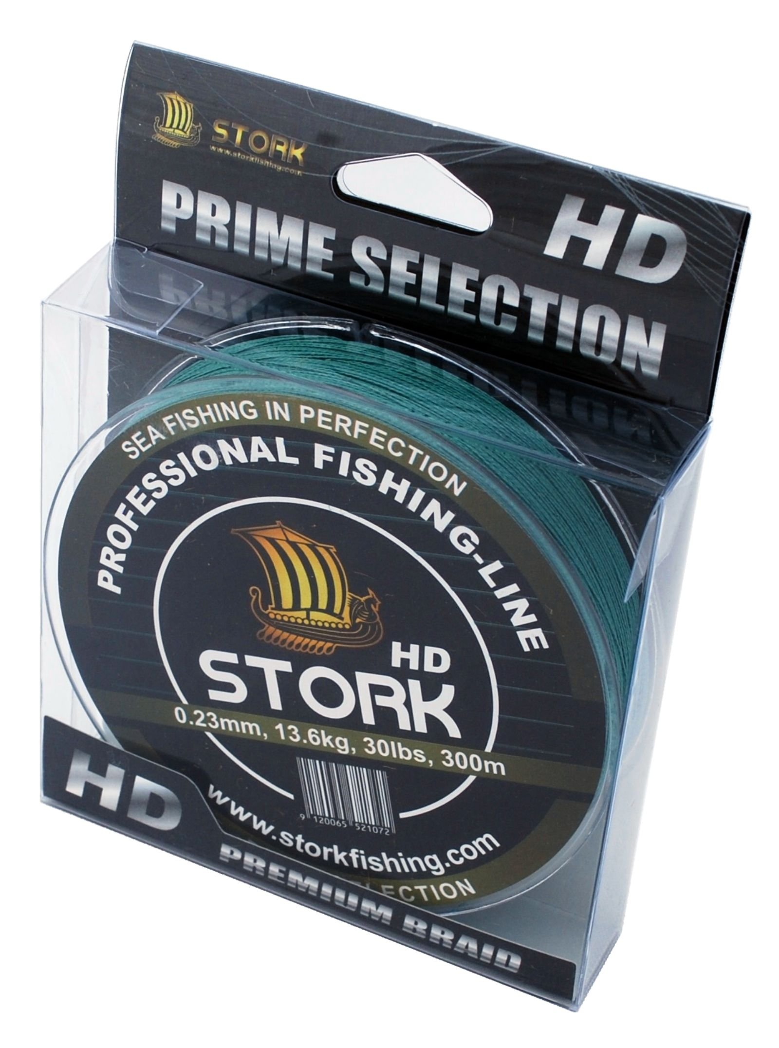 Stork HD, Stork 4-Strand Braided Fishing Line 300m (Mossgreen, 20 lbs / 9.1 kg / 0.19 mm)