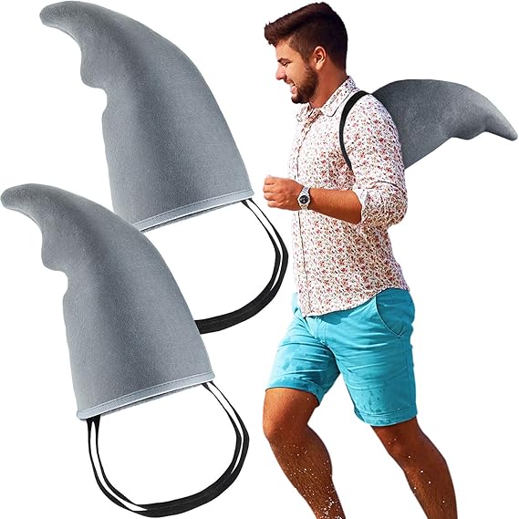 Gejoy 2 Pieces Shark Fin Accessory Gray Shark Fin Costume Easytowear