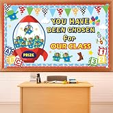 Cartoon Story Bulletin Board You Have Been Selected for Our Class Classroom Decorations Cute Blue Sky White Cloud Alien Paper Cutouts Cowboy Theme Bulletin Board for Back to School Wall Supplies