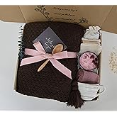 Get Well Gift Baskets for Women &Men- Self Care Package - After Surgery, Sympathy/Relaxation/Thank You Gifts, Thinking of You/Grief/Bereavement/Miscarriage Gifts for Women(Brown)