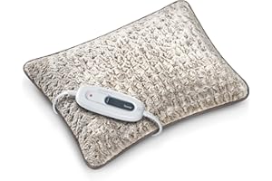 Beurer UHP48N Lux Heated Body Pillow, Lumbar Support Pillow for Back Pain Relief, Microplush Heated Pillow with 6 Temperature Settings and Auto Shut-Off, Back Pillow for Sore Muscles
