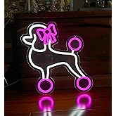 Neon dog Signfor Wall Decor,Cute Neon Light Animal Neon Sign for Bedroom,Girl Room,Pet Shop,Art Wall Decoration,Pink Ne on Light Birthday Gift for Girl Boy Dog Lovers