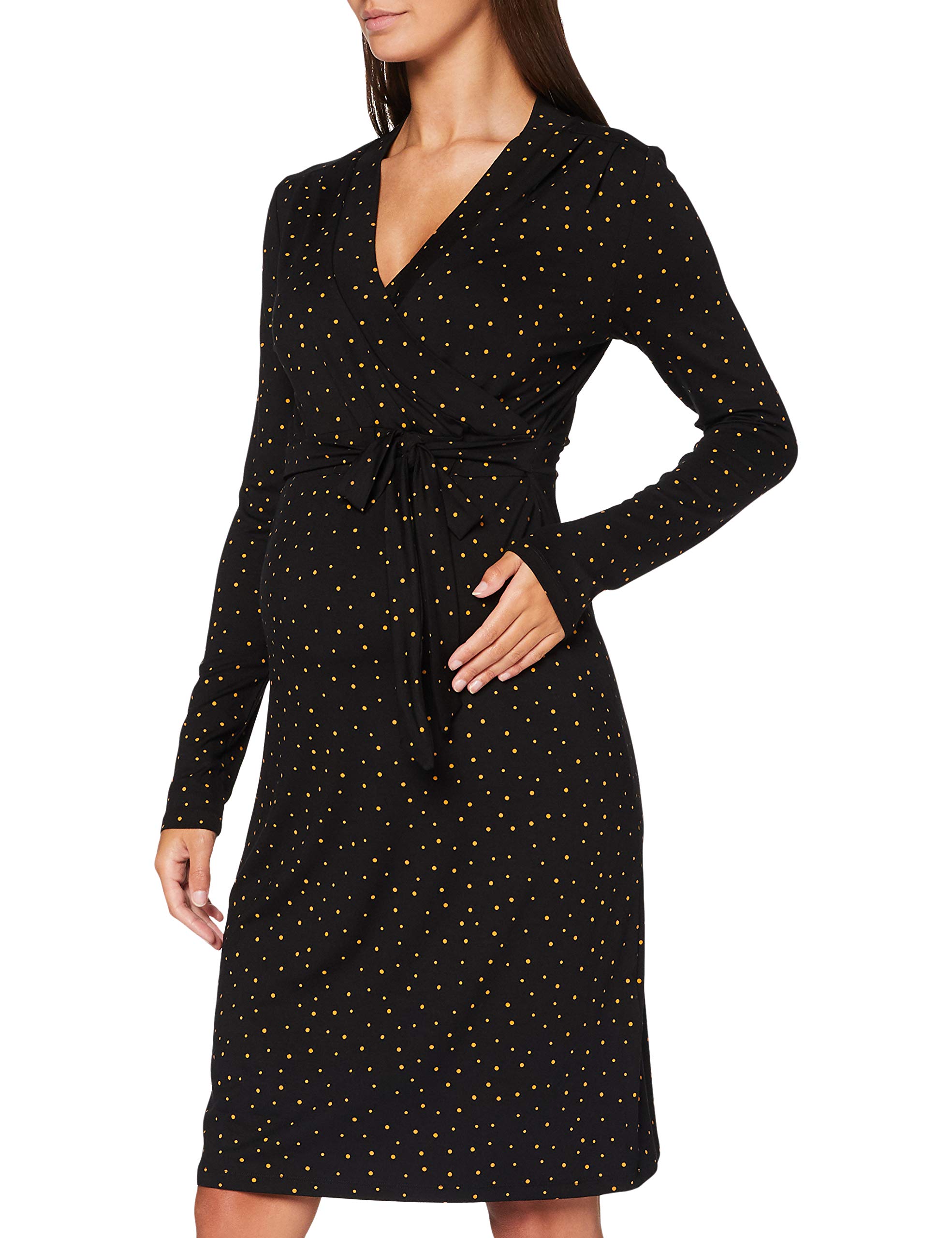 Noppies Women's Dress Nurs Ls AOP Brading, Black-P, X-Small