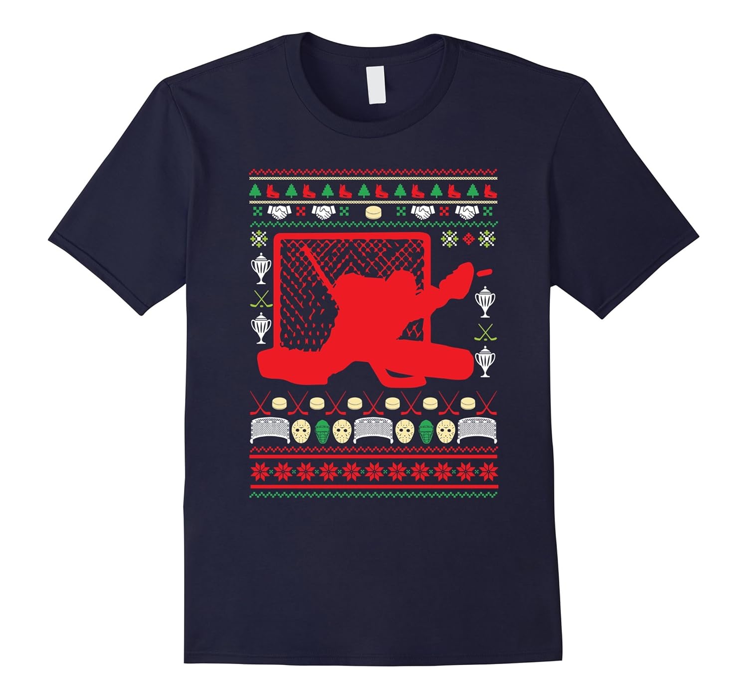 Ugly Hockey Gift Top Christmas Stocking Stuffer T Shirt-Rose