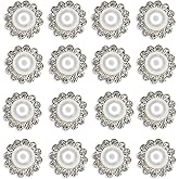 50 pcs Rhinestone Embellishments Crystal Button Silver Flatback DIY Craft for Flower Headband Dress Decoration Accessory 12mm (Silver Back Pearl)