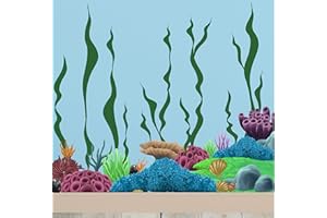 CREATE-A-MURAL Coral Reef Wall Decals Underwater Ocean Kids Wall Decor Stickers, Under The Sea Girls Boys Toddler Teen Bedroom, Baby Nursery, Bathrooms, Living Room, Playroom (Coral Reef)