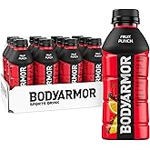 BODYARMOR Sports Drink, Fruit Punch Electrolyte Drink, 16 Oz (12 Pk) | Coconut Water Hydration Drink, Flavored Water Sport Beverage, 790mg Electrolytes, Natural Flavors &amp; Sweeteners + Antioxidants