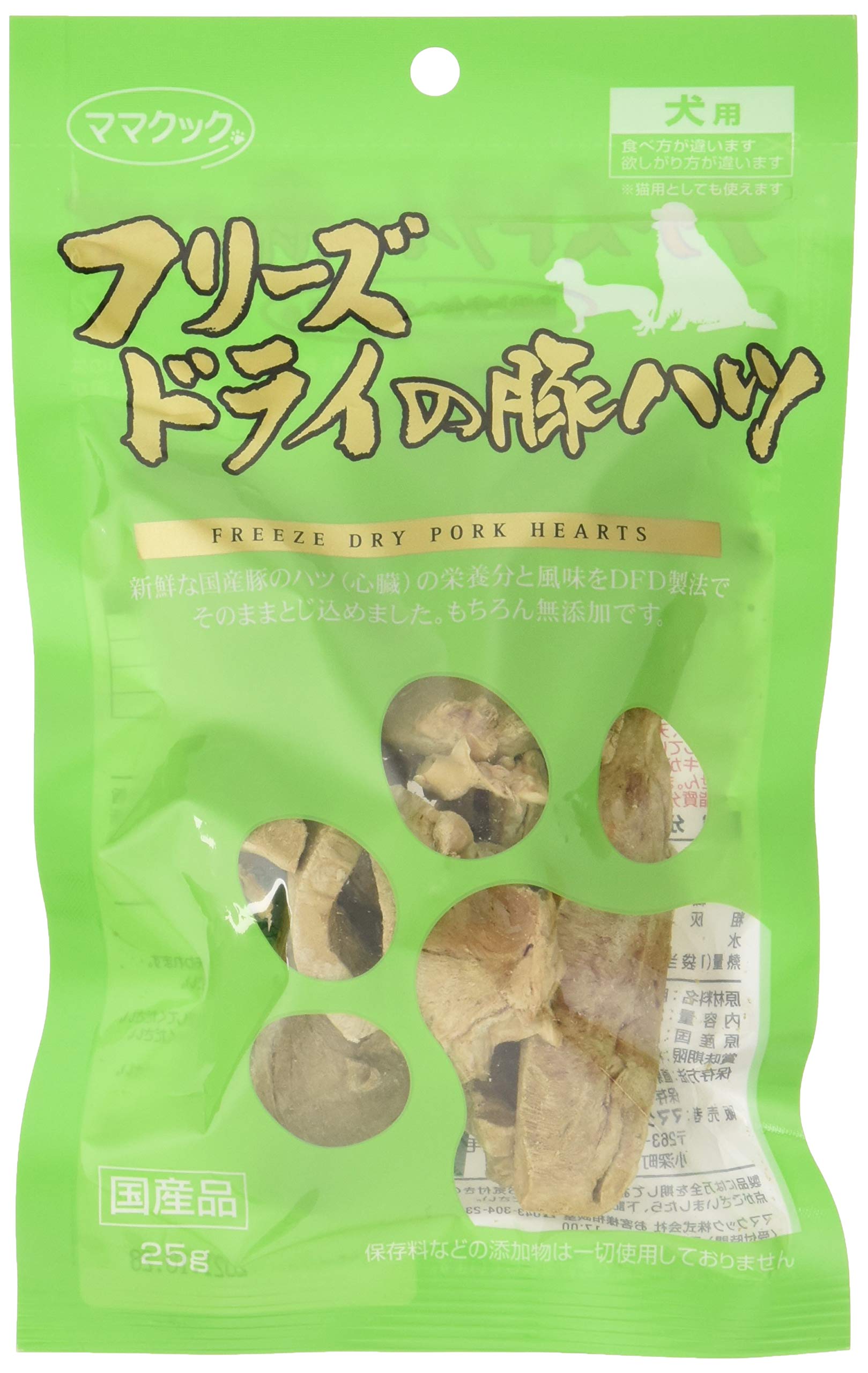 ママクック フリーズドライの豚ハツ犬用 25g商品画像