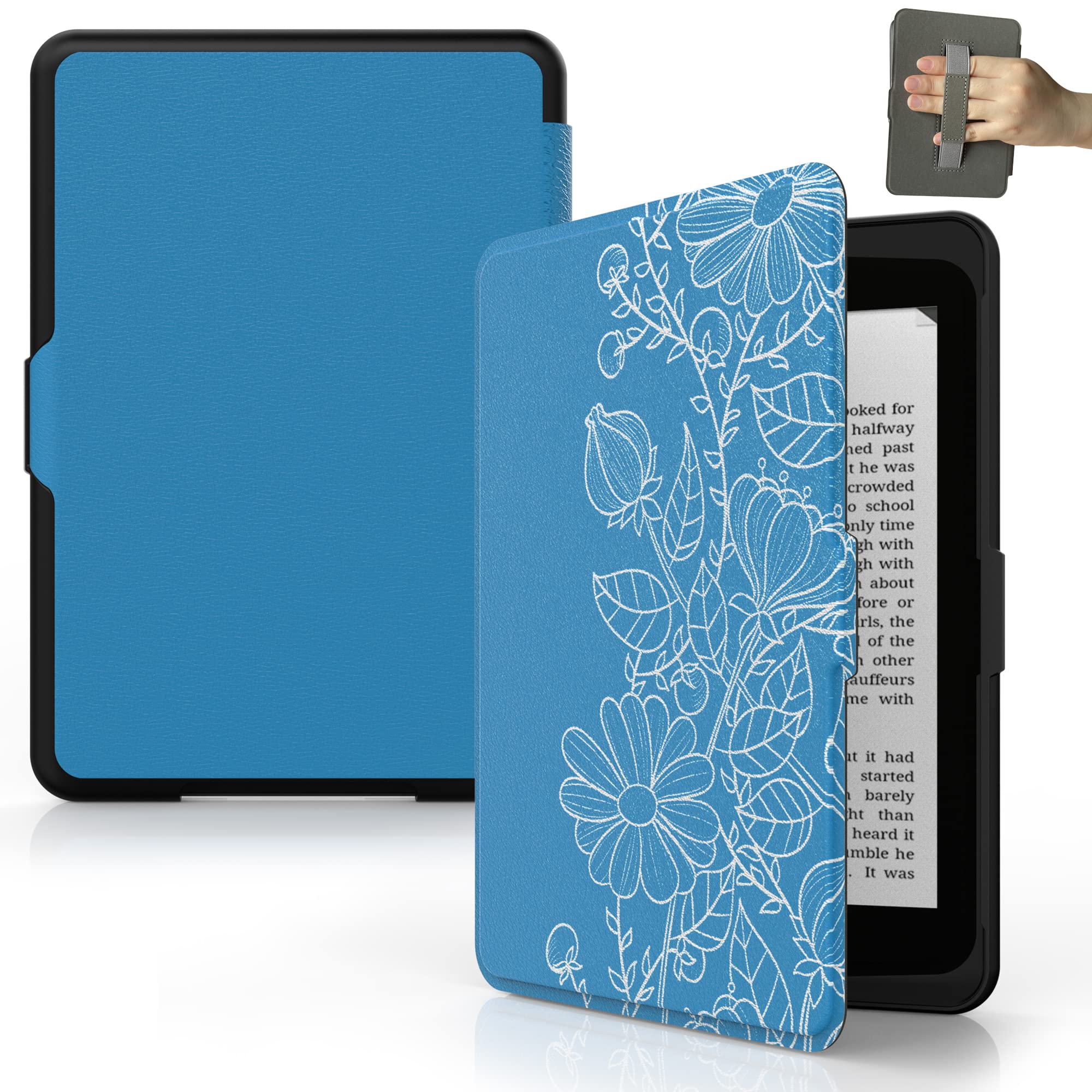 SCSVPN Case for 6'' Kindle 11th Generation 2024/2022 Release - All-New Lightweight Premium PU Leather Smart Protection Cover with Hand Strap, Auto Sleep/Wake for Kindle C2V2L3 / RS23CV E-Reader