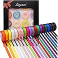 LIUYAXI 100 Yards Solid Grosgrain Ribbon, 3/8" X 5 Yard/Roll, 20 Colors Rainbow Multicolor Fabric Ribbons Roll Perfect for Crafts Gifts Wrapping Flower Bouquet Hair Bows & Other Projects