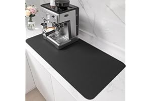 PoYang 31.5"x17" Coffee Mat X-Large, Coffee Bar Accessories for Countertop, Absorbent Dish Drying Mat, Anti-Slip and Hide Sta