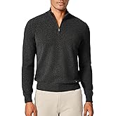 KVSS Men's Mock Neck Half Zip 100% Pure Cashmere Sweater, Pullover Cashmere Sweaters for Mens | Luxury from Inner Mongolia