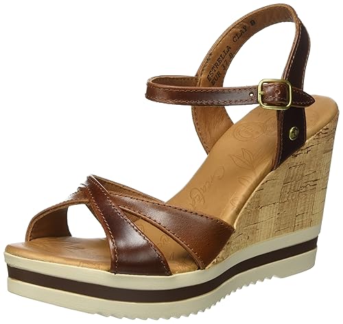 PANAMA JACK Damen Estrella Clay Offene Sandalen mit Keilabsatz