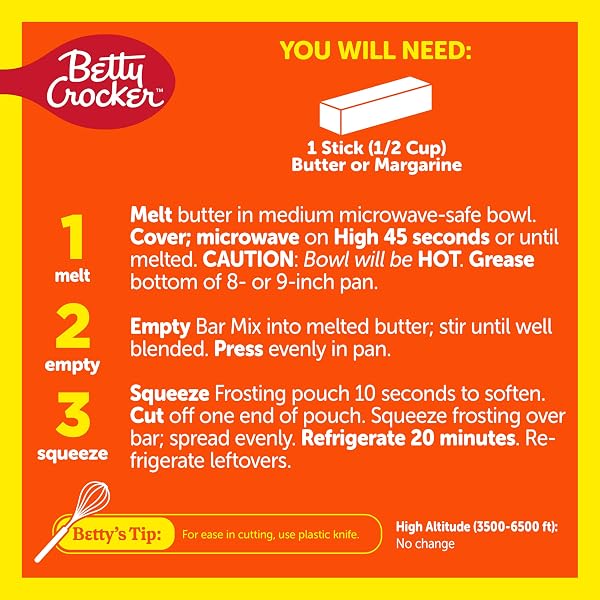 BETTY CROCKER REESE’S PEANUT BUTTER NO BAKE BARS MIX WITH HERSHEY’S MILK CHOCOLATE FROSTING, 17.3 OZ