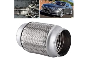 Stainless Steel Exhaust Flex Pipe Double Braid Auto Stainless Steel Exhaust Flexible Pipe Repairing Replacement Tube Flange F