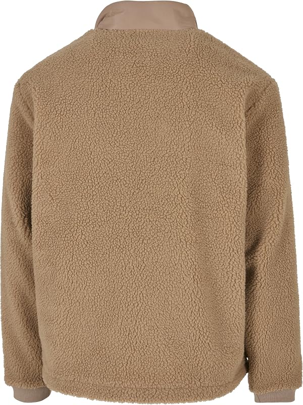 Patched Sherpa Jacket Veste, Beige uni, M Homme