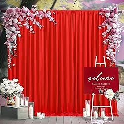 Red Backdrop Curtains 2 Panels-Wrinkle-Free