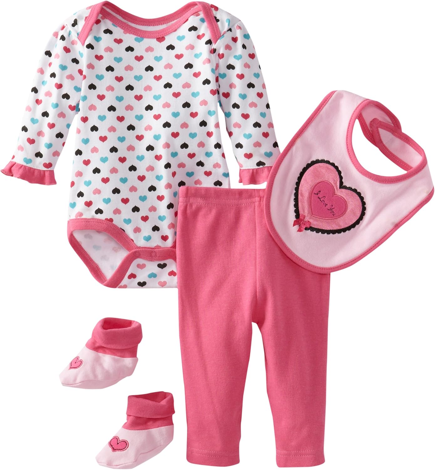 Bon Bebe Babygirls Newborn I Love You 4 Piece