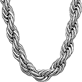 LIFETIME JEWELRY 10mm Rope Chain Necklace 24k Real Gold Plated for Women and Men (18 inches, 2 - White Gold Plated)