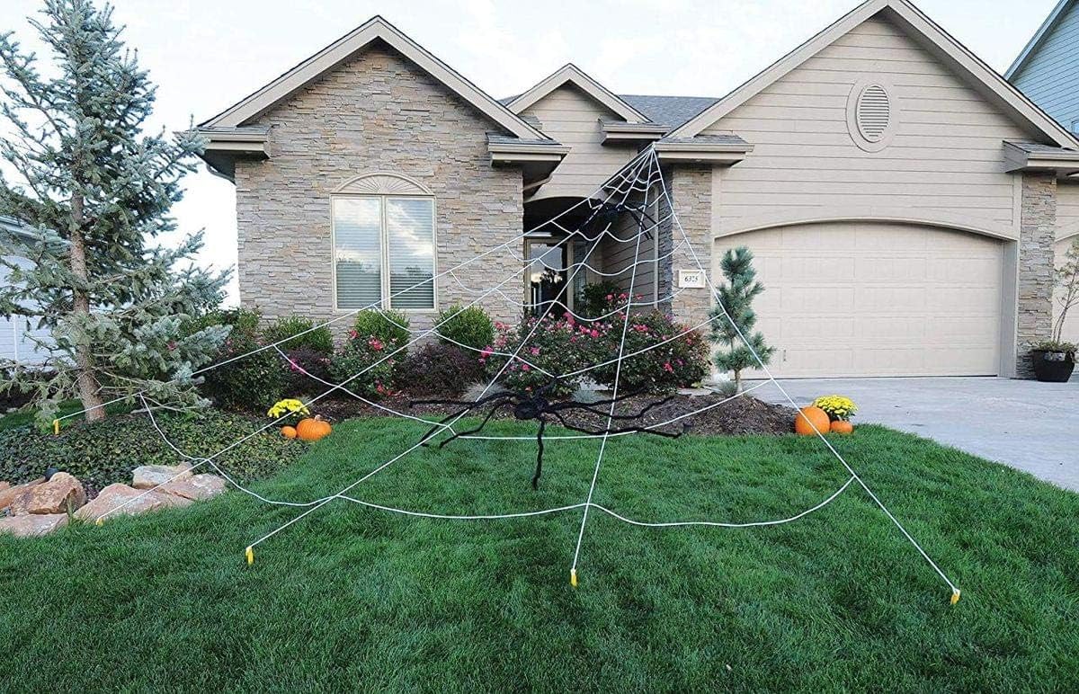 Amazon Com Mega Spider Web Outdoor Halloween Decoration Terrify