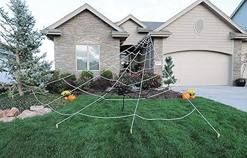 Amazon Com Mega Spider Web Outdoor Halloween Decoration Terrify