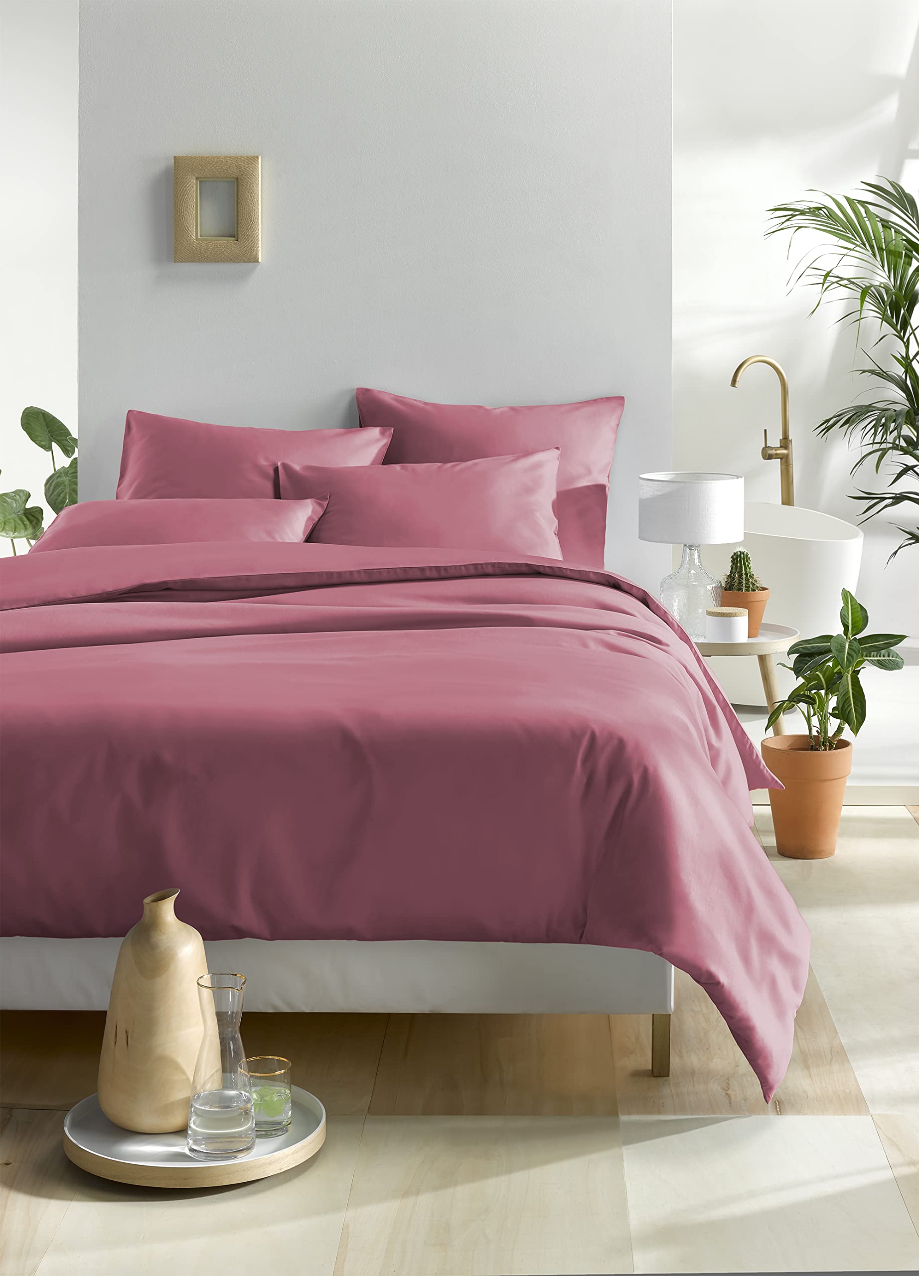 De Witte Lietaer Olivia Plain Satin Double Duvet Cover 240 x 220 cm + 2 Pillowcases